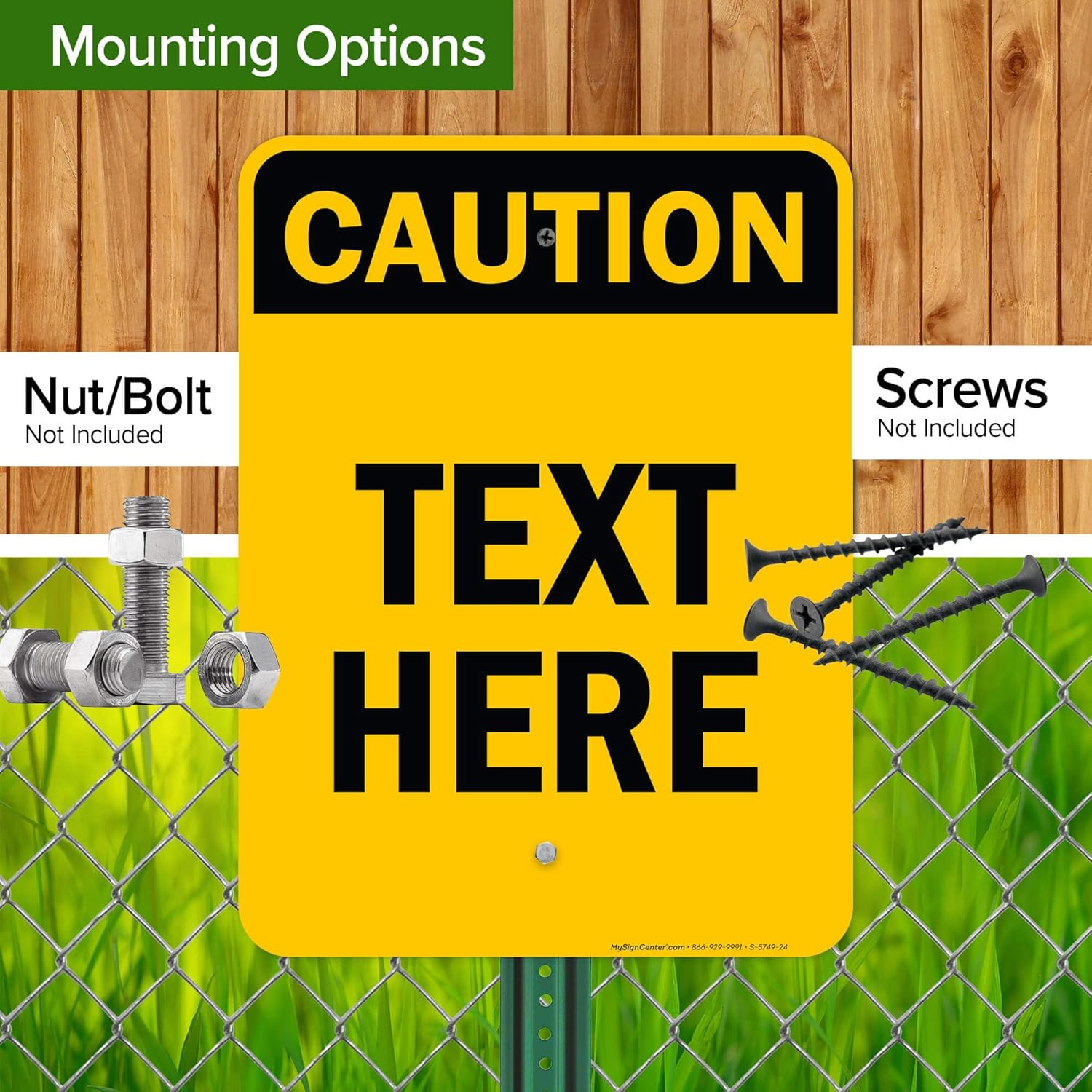 Custom Caution Sign, OSHA Sign, 18x24 Inches, Rust Free .063 Aluminum, Fade Resistant, Made in USA by My Sign Center