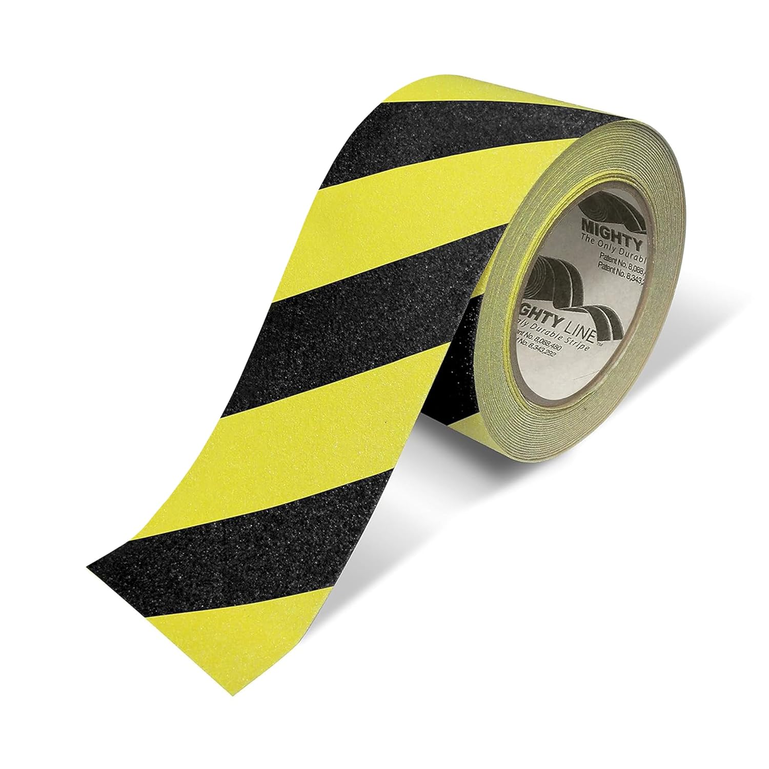 Mighty Line Anti-Slip Caution Floor Marking Tape for Safety, Warning, Heavy-Duty, Peel and Stick, Adhesive, Industrial Quality, 4" Yellow with Black Chevrons, 60' Roll