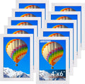 FIXSMITH 4x6 Picture Frame Set of 10, White Photo Frames Bulk with HD Plexiglass for Wall Hanging or Tabletop Display, Multi Picture Frames Collage for Wall Decor