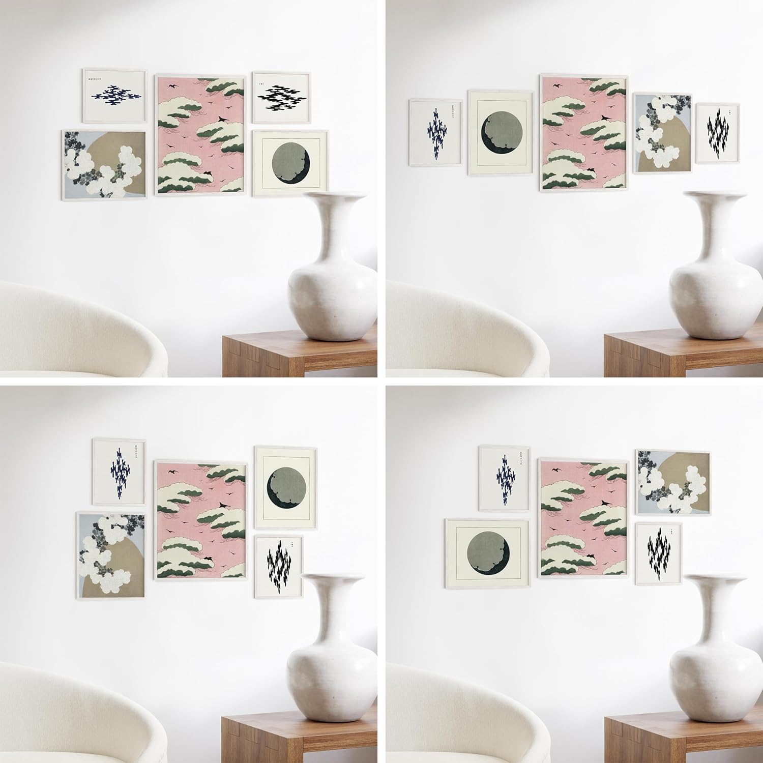 HAUS AND HUES Two 8x10, Two 11x14, One 16x20 - Framed White