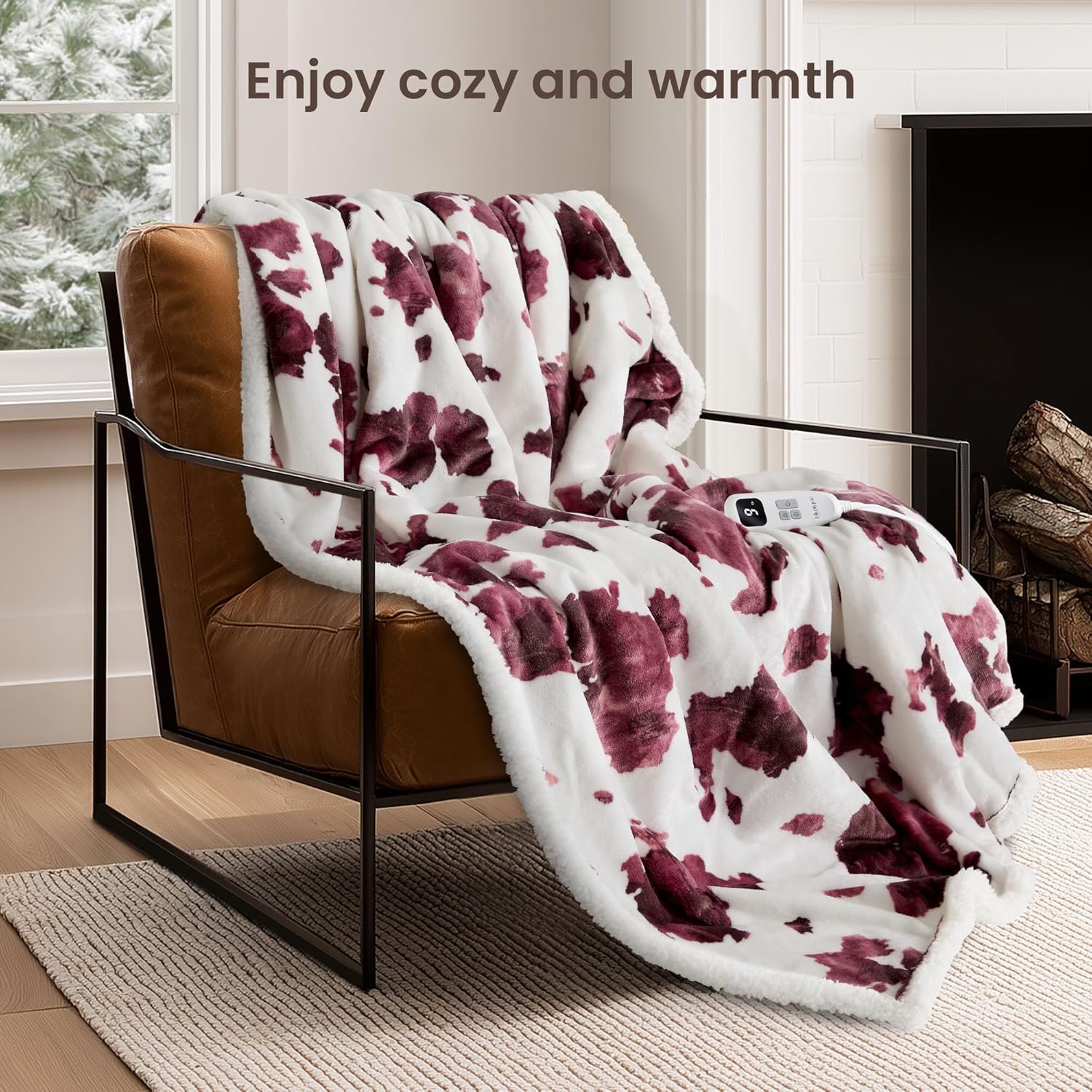 Heated Blanket Throw Blanket – Fast Heating Blanket with 10 Heat Settings & 4 Timer Options, Cozy Soft Fleece Sherpa, Washable, Warm Gifts for Grandma