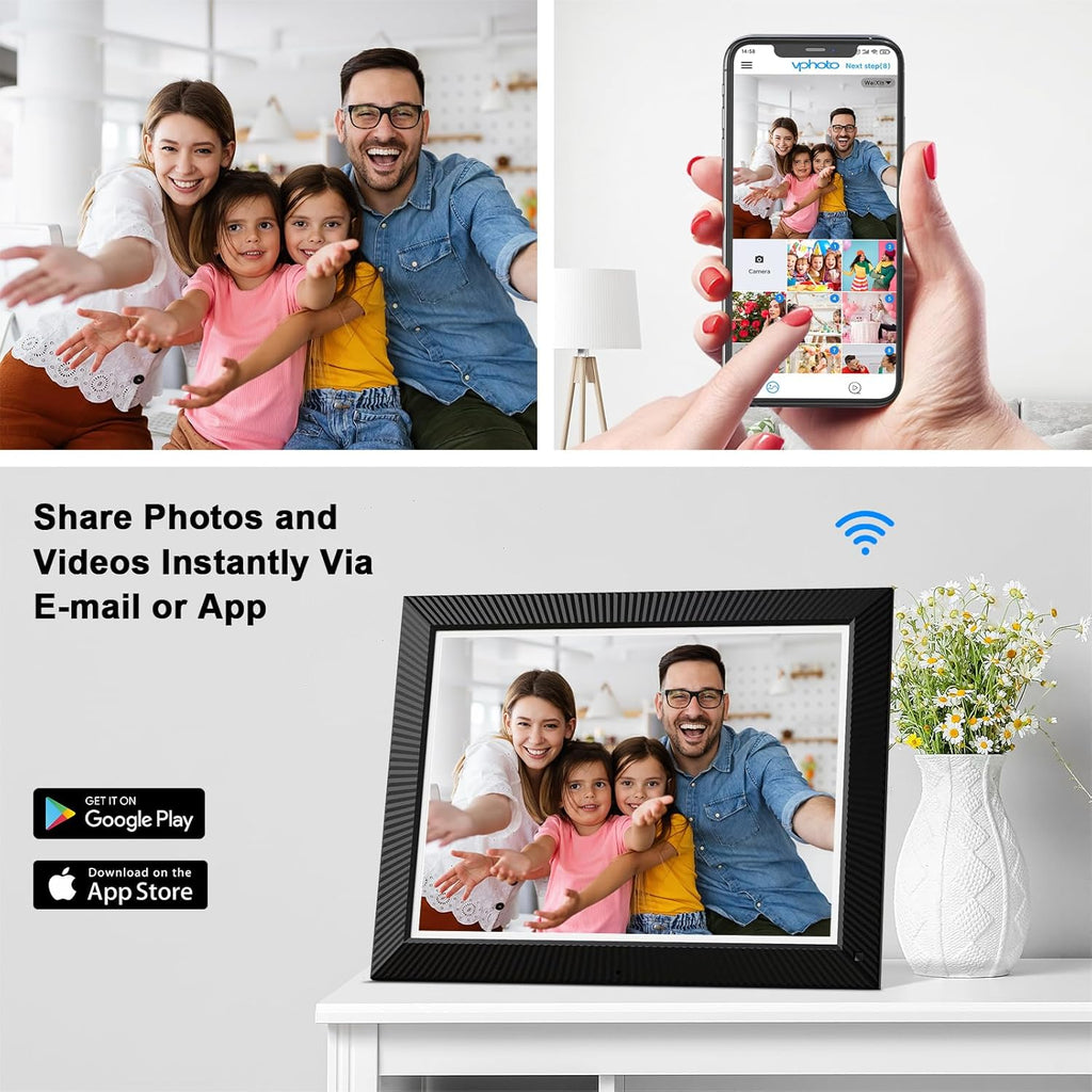 Large Digital Photo Frame 16.2"-Digital-Picture-Frame - 32GB Dual-WiFi Digital Frame, No Touch Screen, Slideshow, Load Photo Video from Phone via APP Email, Free Cloud Storage, Gift for Mom Dad