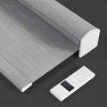 ZSTARR Motorized Light Filtering Roller Blinds with Remote Control,Rechargeable Smart Window Shades Compatible with Alexa Google via Hub,Fabric Wrapped Valance, Custom Size (Light Smoke Gray)