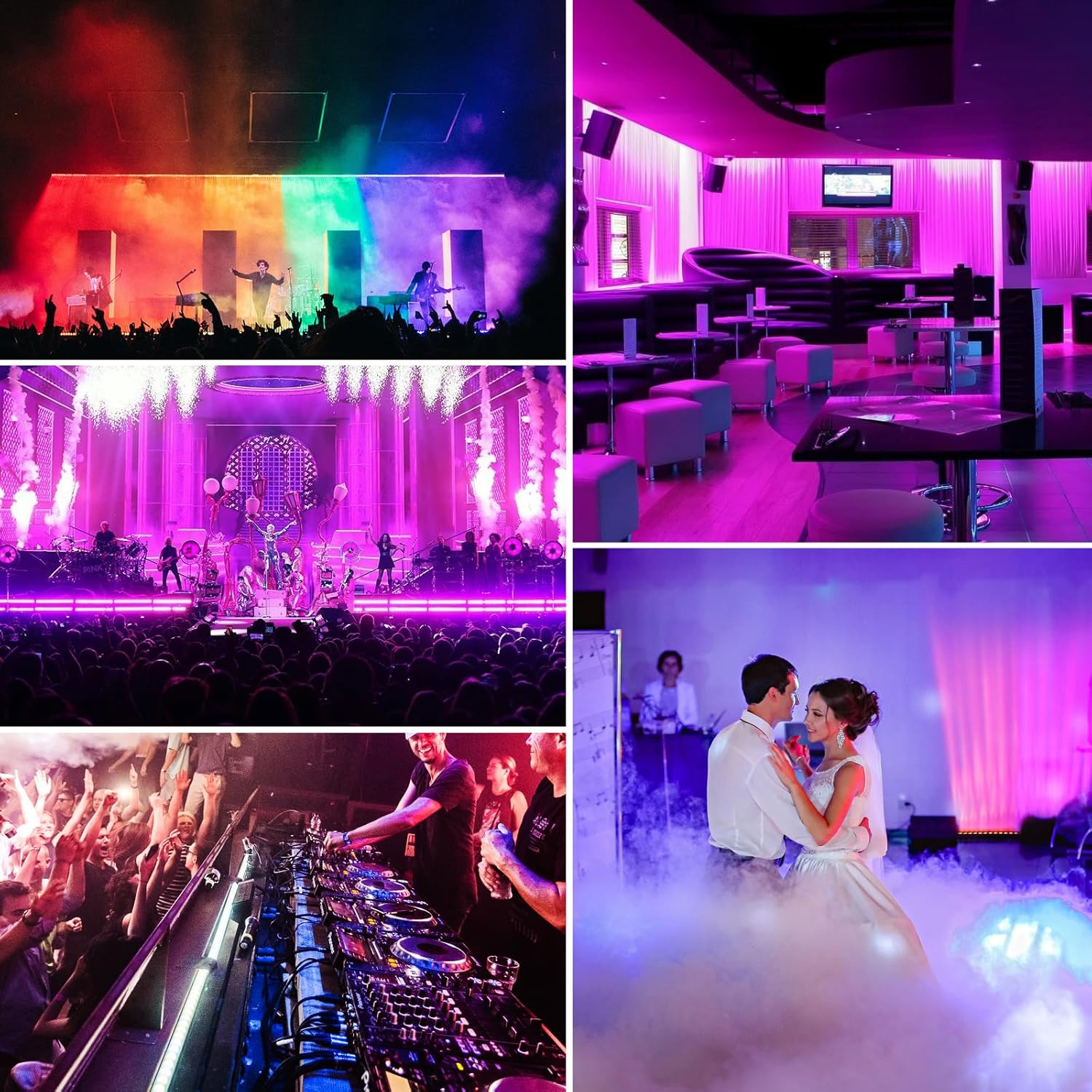 LED Stage Wash Light Bar - OPPSK 150W 6IN1 RGBWA+UV Color Changing Linear Wall Washer DJ Light Bar by DMX 8 Zones Control Sound Activated Uplight for Event Party Church Wedding Stage Lighting
