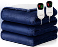 Homemate Electric Heated Blanket King Size - 100"x90" Heating Blanket King Size Dual Control 1/2/4/6/8 Hours Auto-Off 10 Heat Level Over-Heat Protection Flannel Sherpa ETL Certification