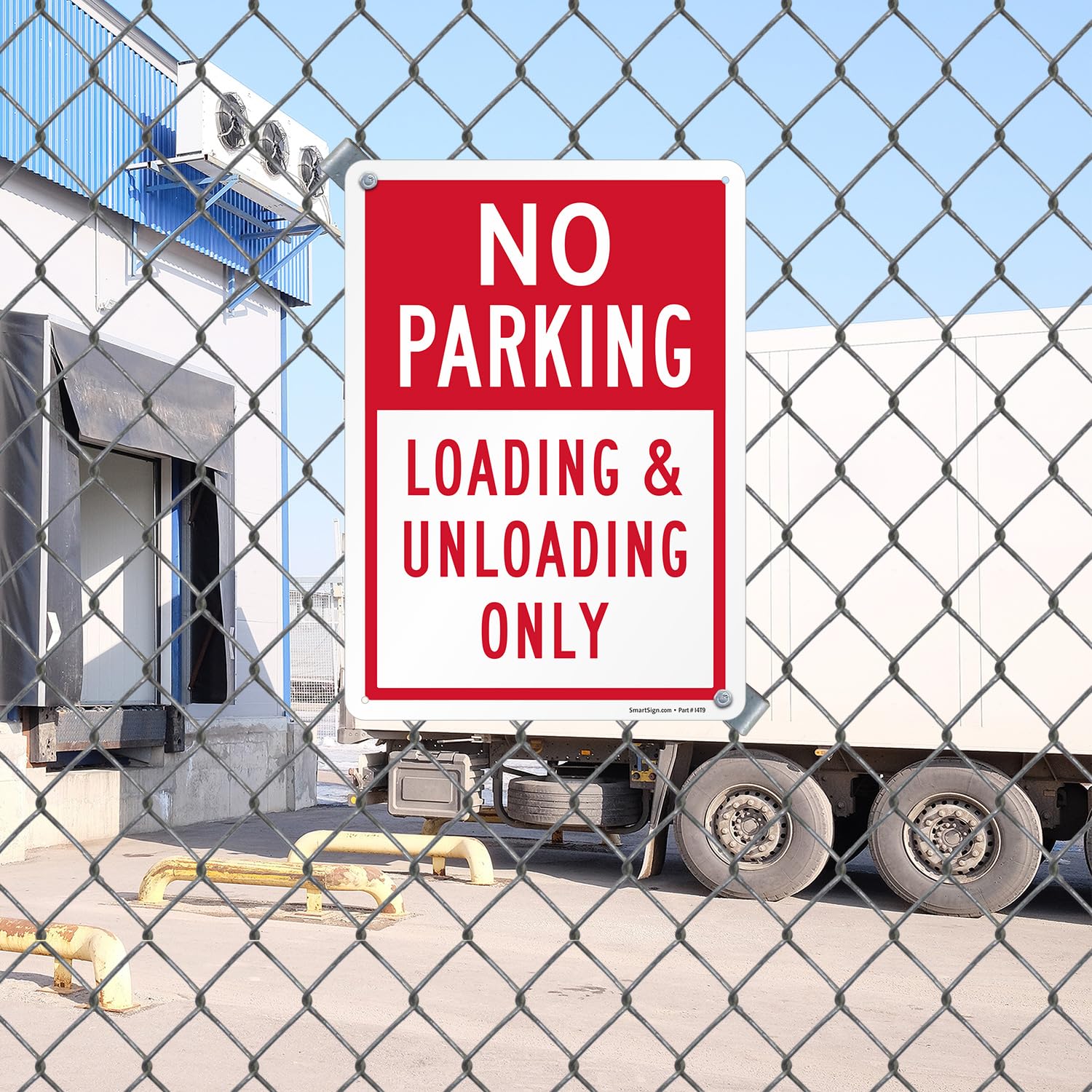 SmartSign No Parking Loading Unloading Only - 10" x 14", Rustproof 40 Mil Laminated Aluminum, Red/White, Durable Metal Sign for Outdoors, USA-Made