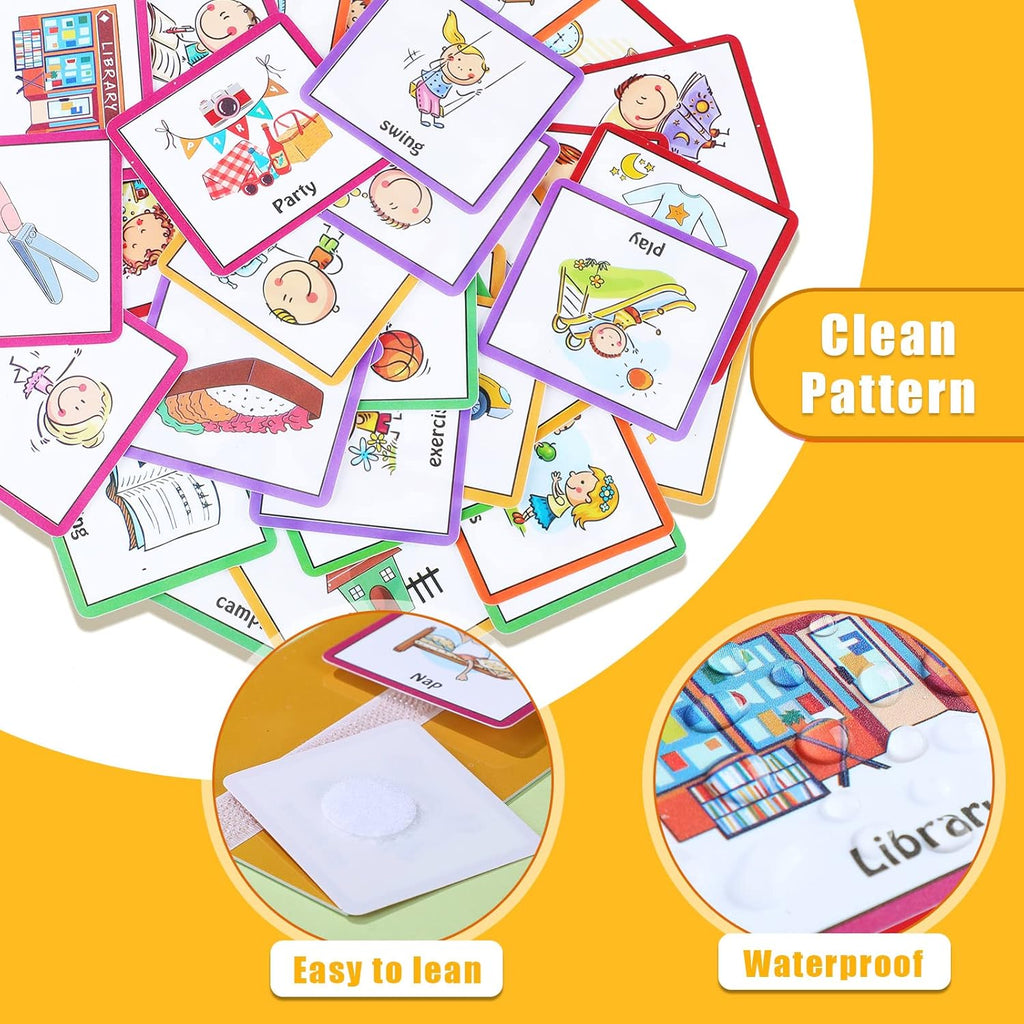 Geyee 60 Pcs Visual Schedule Cards Daily Routine Chart Visual Planner Cards Bulk for Autism Learning Materials Asperger's ADHD Home Education Behavioral Tool(Yellow)