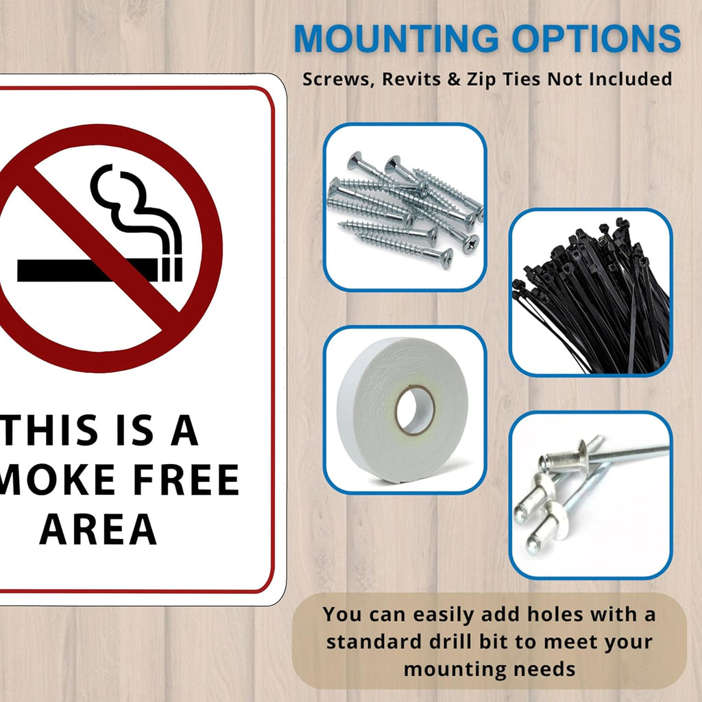 This is a Smoke Free Area Sign - ADA Compliant Digitally Printed Text Wall Sign - No Smoking in This Area Signs for Offices, Businesses, Hotels, and Restaurants - Vinyl 5” x 3.5”