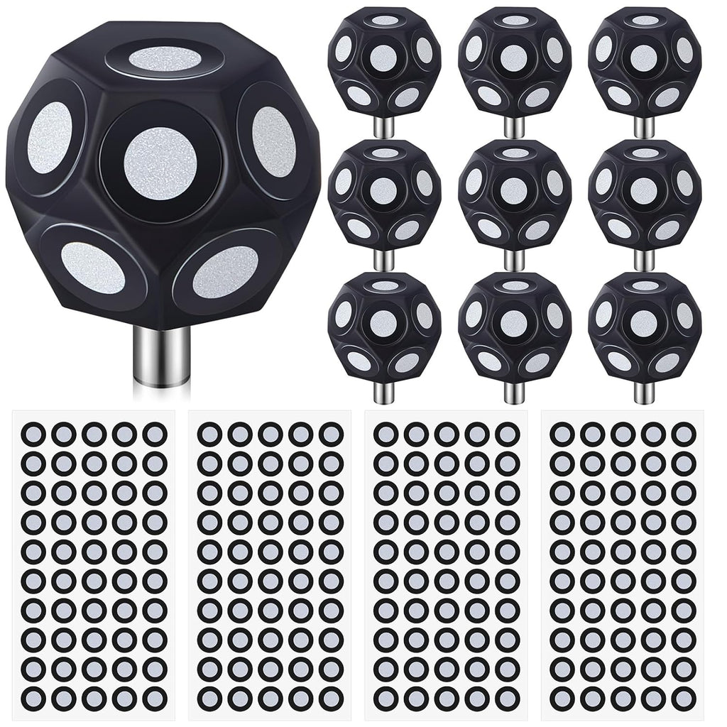 Kingdder 10 Pcs Multi-Angle Marker Set 4 Sheet 200 Point 6.0 mm 3D Scanner Markers Dot Stickers Scanning Spray Scanner Turntable Compatible Tracking Dot Reference Point for 3D Scanning