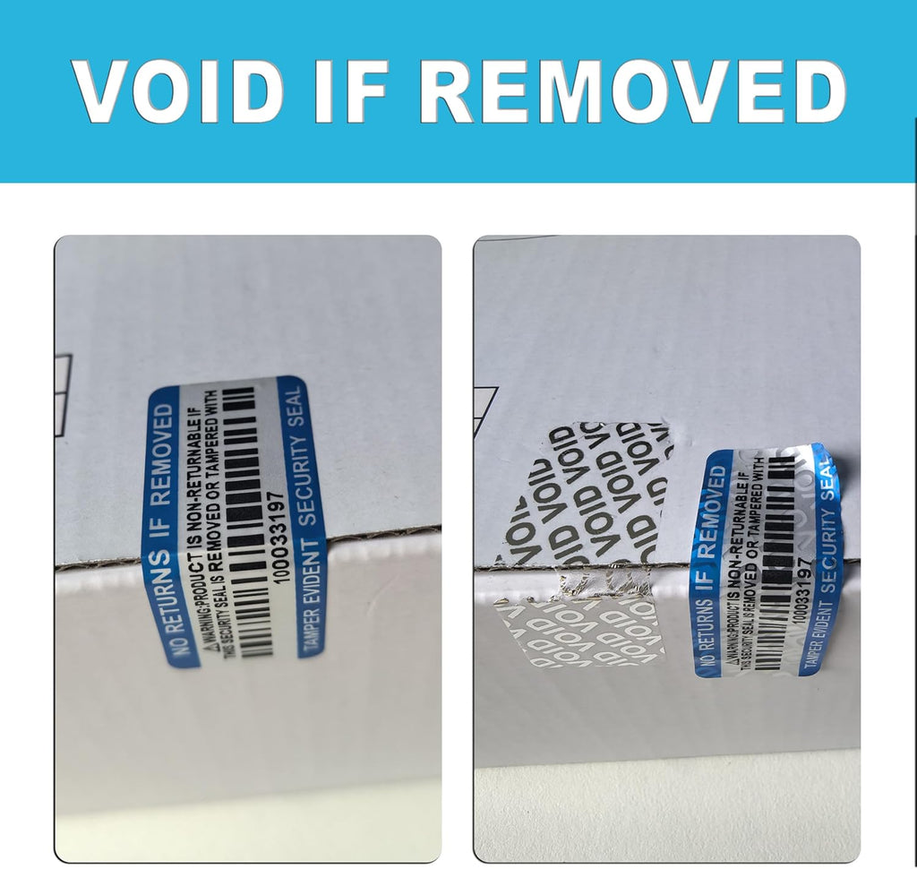 Tamper Evident Proof Barcode Stickers with Individual Serial Number Security Warranty Void Sticker,Sealing Label for Package(280pcs 2x0.8in Blue Matte Silver)