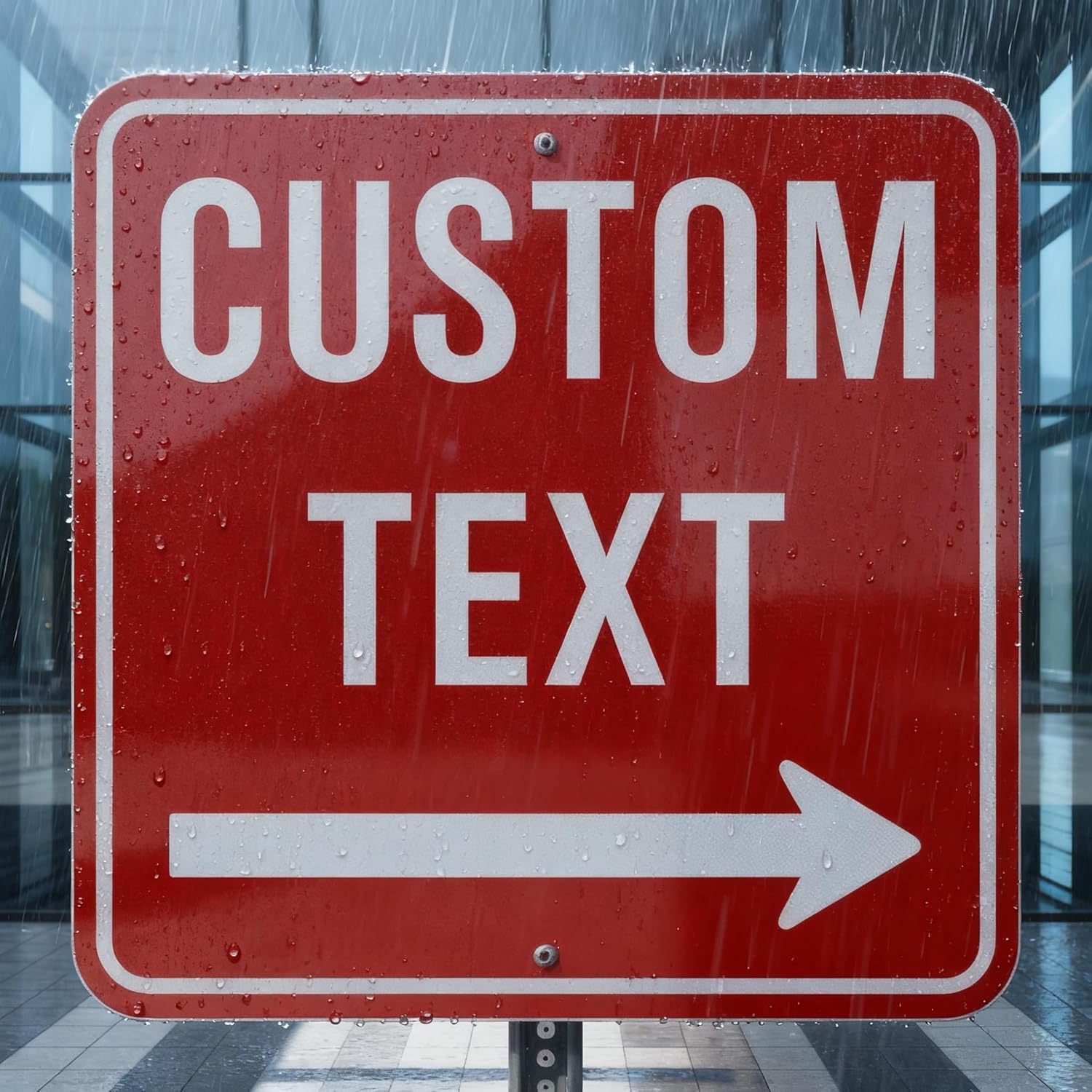 Custom Square Metal Sign, 18x18 inch 0.04" Thick Aluminum, Fade-Resistant For Outdoor Use, Reflective & Single/Double Sided Options