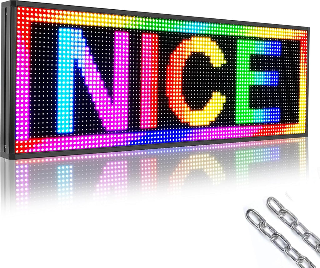 Outdoor P10 Led Scrolling Sign RGB Full Color by WIFI Control With High Brightness led sign Programmable for Business Advertising Board (39''x14'')