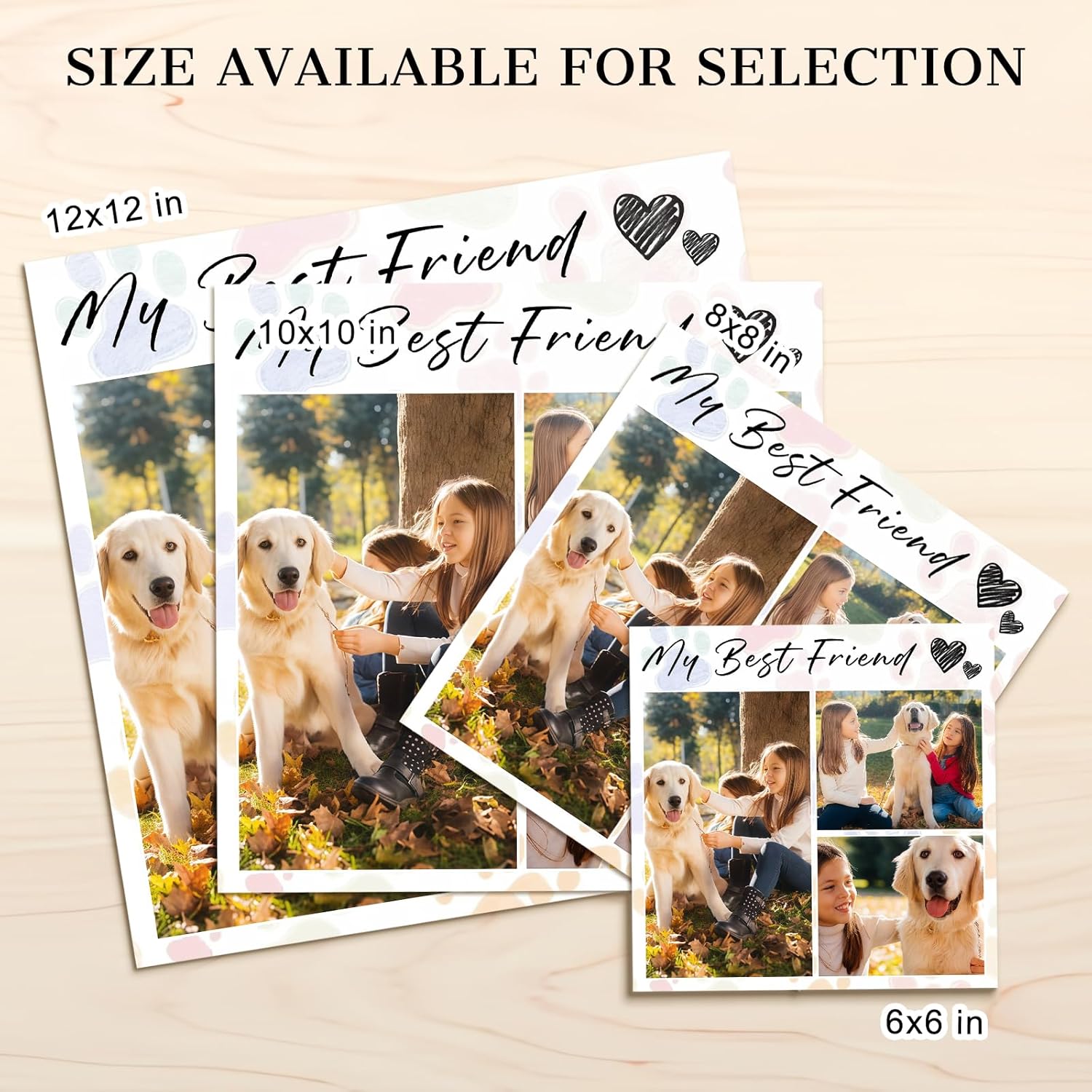 Custom Photo Frame with Stand, Personalized Picture Display, MDF and Wood Construction, Desktop Decor, Multiple Designs, Customizable Gift for Family and Friends