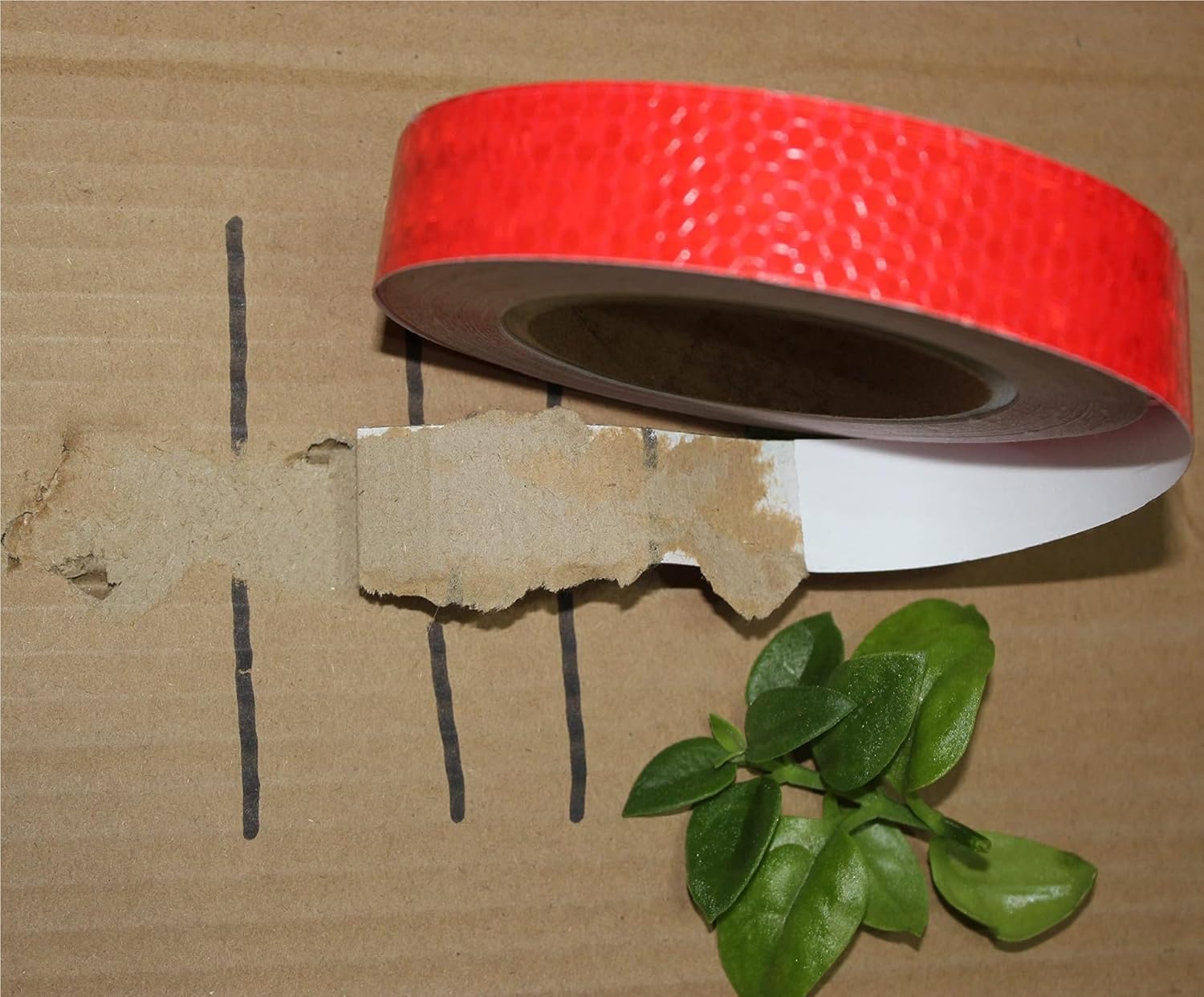 Red Reflective Tape Outdoor Waterproof 1 inch Wide, High Visibility Warning Industrial Marking Tape, Safety Stickers (68 feet,10 Rolls)