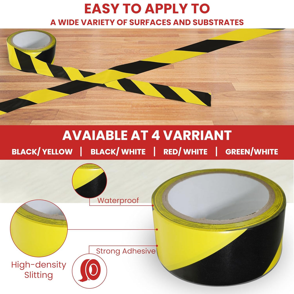 GGR Supplies T.R.U. SST-618C Black & Yellow Hazard Warning Safety Stripe Tape: 3" in. Wide x 18 yds.