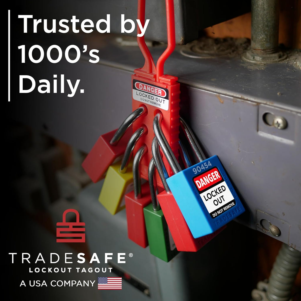 TRADESAFE Lockout Tagout Locks Set - 10 Orange Loto Locks, Lockout Locks Keyed Different, 2 Keys Per Lock, OSHA Compliant Lock Out Tag Out Padlocks, Safety Padlocks for Electrical Lockout Tag Out Kits