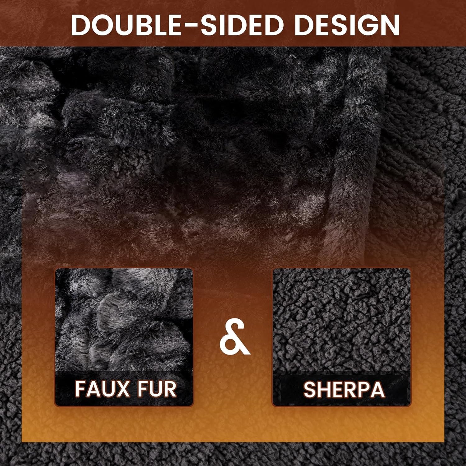 Bearhug Electric Blanket King Size 100"x 90", Dual Controllers Heated Blanket, Reversible Faux Fur & Sherpa, Over-Heat Protect, 10 Heating Levels, ETL, Machine Washable