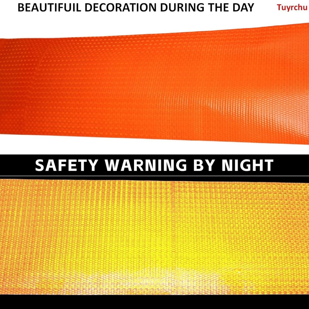 Orange Reflective Tape Outdoor Waterproof 12 inch, High Visibility Warning Industrial Marking Tape, Safety Stickers (11 feet)