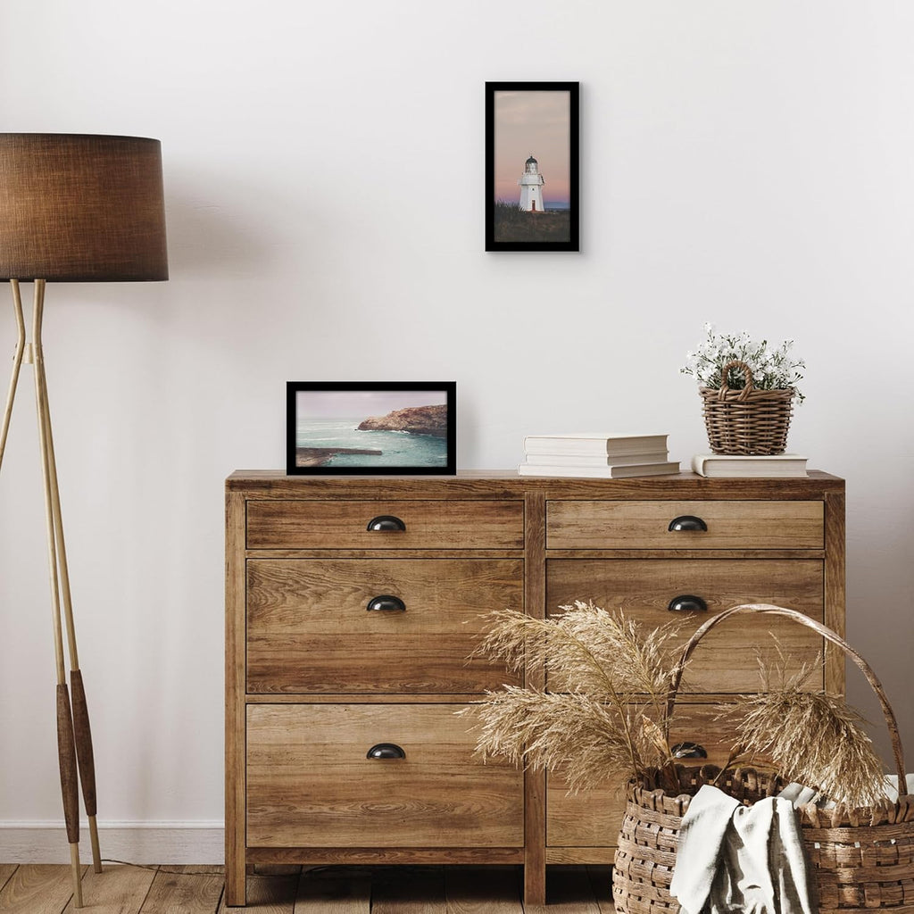 Americanflat 5x10 Picture Frame with Shatter-Resistant Glass - Signature Collection - Gallery-Style Frames Made of Engineered Wood - Photo Frame for Tabletop and Wall Display - Black