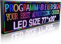 P10(77"*20") Outdoor Open Programmable Scrolling Led Sign Custom Wifi Led Signs For Wall Digital Signage Message Board Business Signs Board For Outside Advertising Sign Screen Panel
