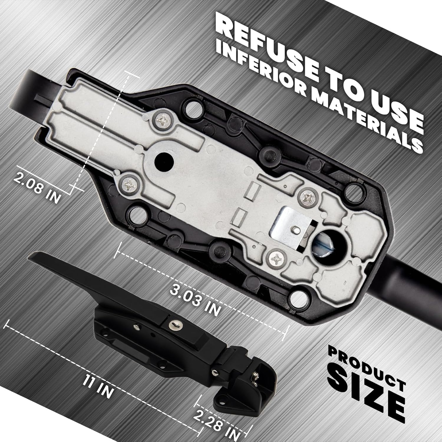 Walk in Cooler Door Handle, Walk in Cooler Door Closer Complete Latch Kit, Freezer Door Handle, Offset -1/8 in to 1/4 in(Flush) and 5.9" Solid Metal Interior Release Handle（Frosted Black）