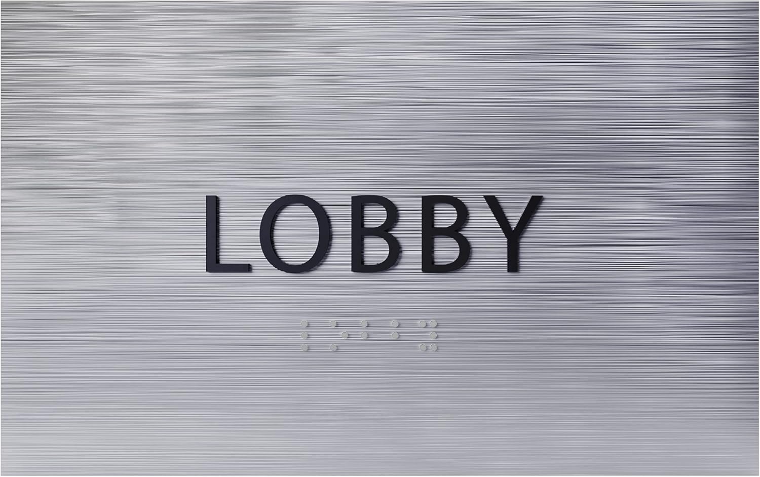 6" X4" Lobby Sign - Tactile Graphics Grade 2 Braille Text Reception Area Sign| Utility ADA Compliant Wall Mount Plastic Signs For Hospital, Offices, Businesses & Apartments