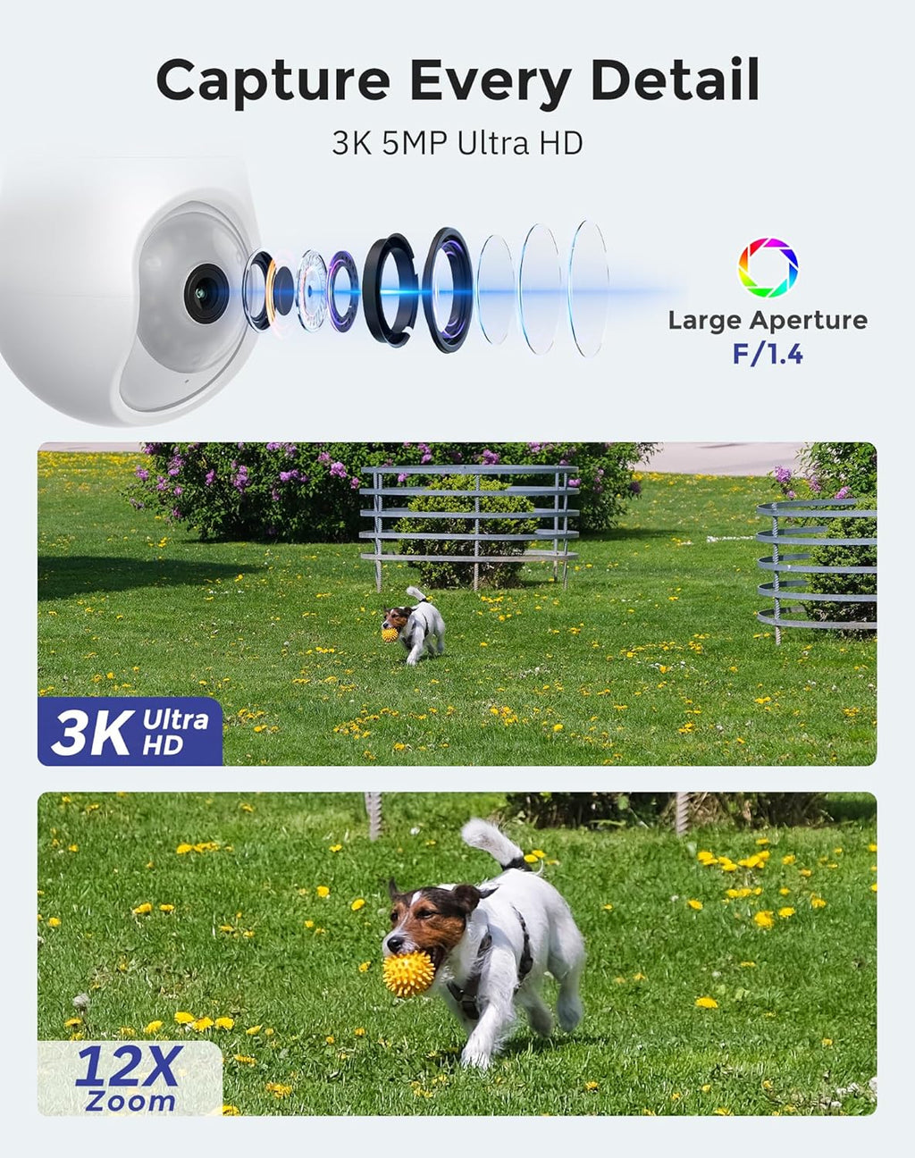 Hugolog 3K 5MP Light Bulb Security Cameras Wireless Outdoor-2.4GHz Cameras for Home Security Indoor with AI Sound Processing, Motion Detection,Color Night Vision,Auto Tracking,Siren Alarm