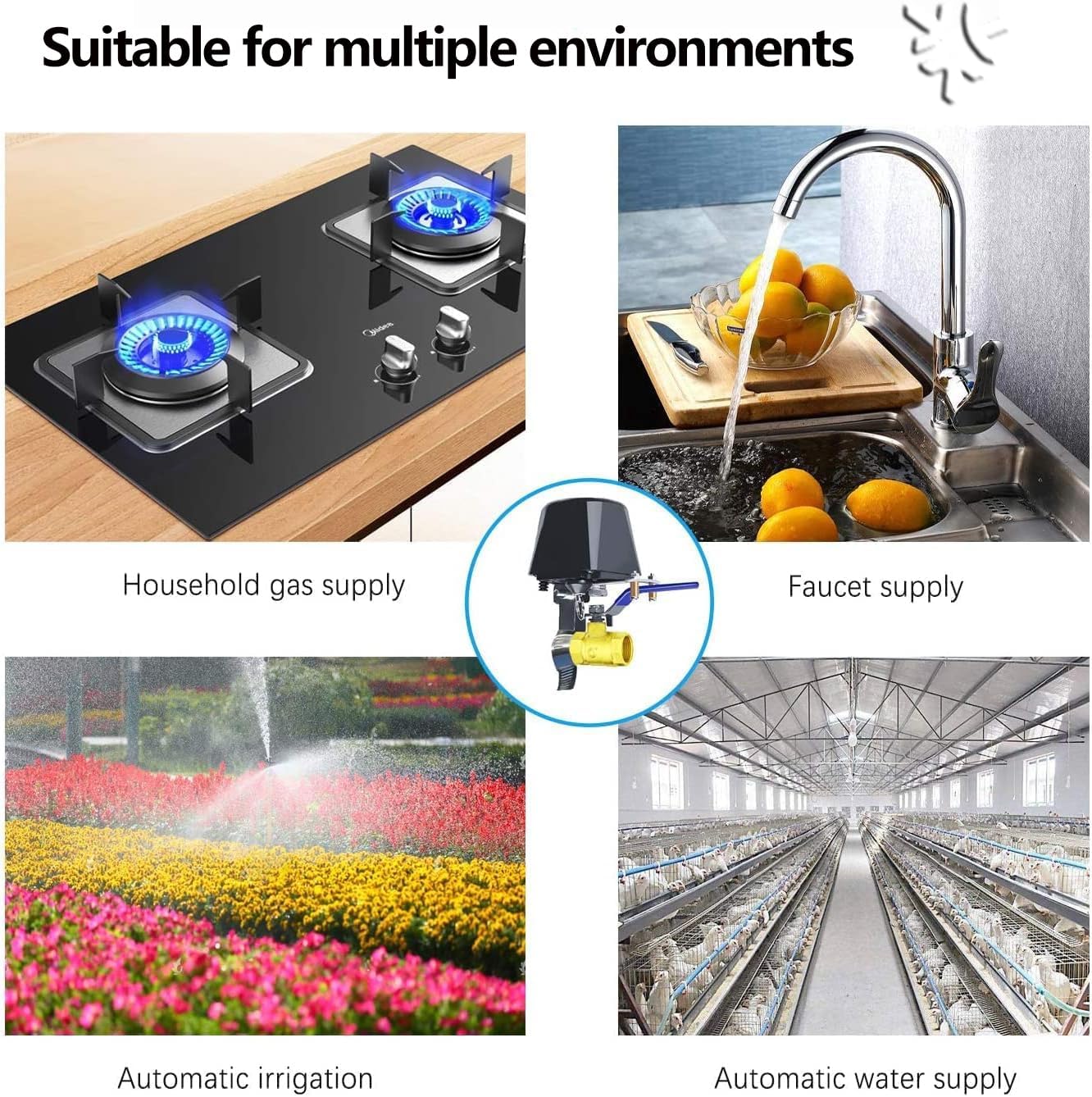 UseeLink Matter Water Valve, Smart Water Shut Off Valve, Automatic Valve Controller Timer,Compatible with Alexa,Apple Home, 2 Packs