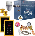 SteamSpa 10.5 kWSteam Generator QuickStart ACU-Steam Bath Generator Package with Built-in Auto Drain and Install Kit in Gold, Steam Generator Kit with Dual Control Panel Steamhead 240V (EXT1050GD-A
