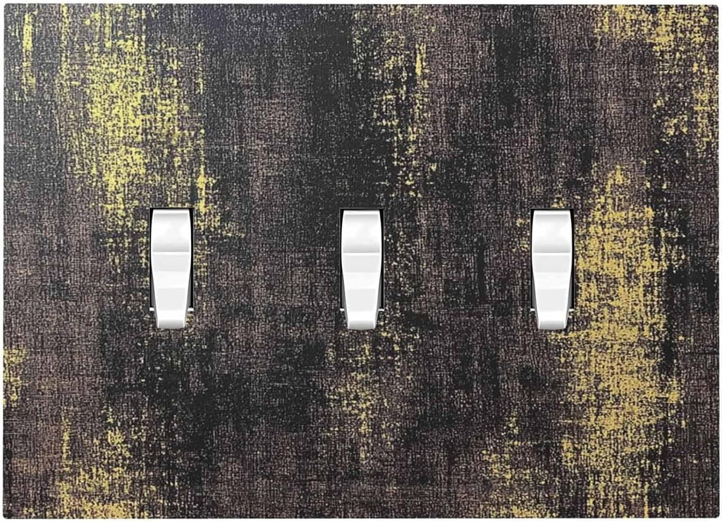 Decorative Switch Plates Vintage Industrial Rusty Metallic 3 Gang Wall Plate Triple Toggle Light Switch Cover Faceplate Electrical Wall Panels For Farmhouse Cabin Decor