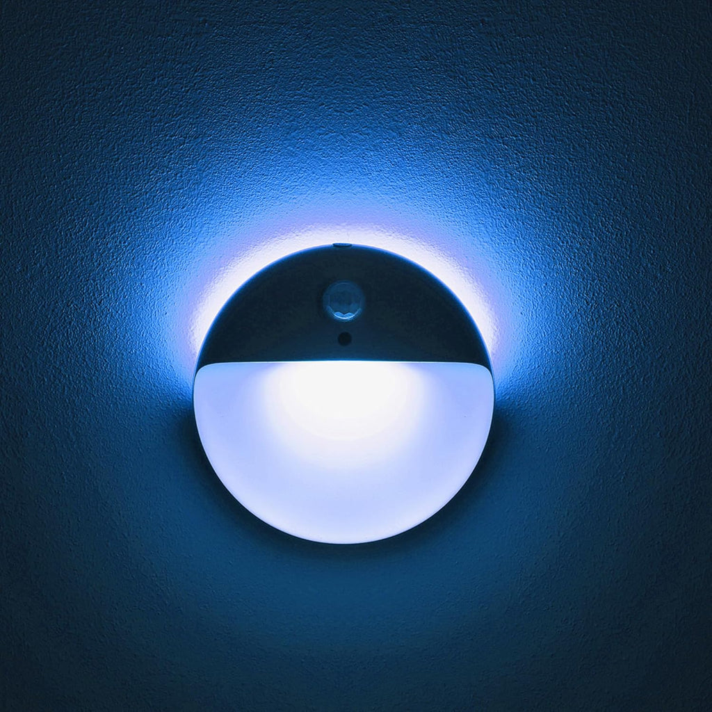 2 Pack Azure Battery Night Light, Motion Activated Night Light, 2.6" Small Sticky Lights, 3 Light Modes, Dimmable Battery Operated Lights for Travel, Toilet, Bathroom, Closet, Stairs,Corridor