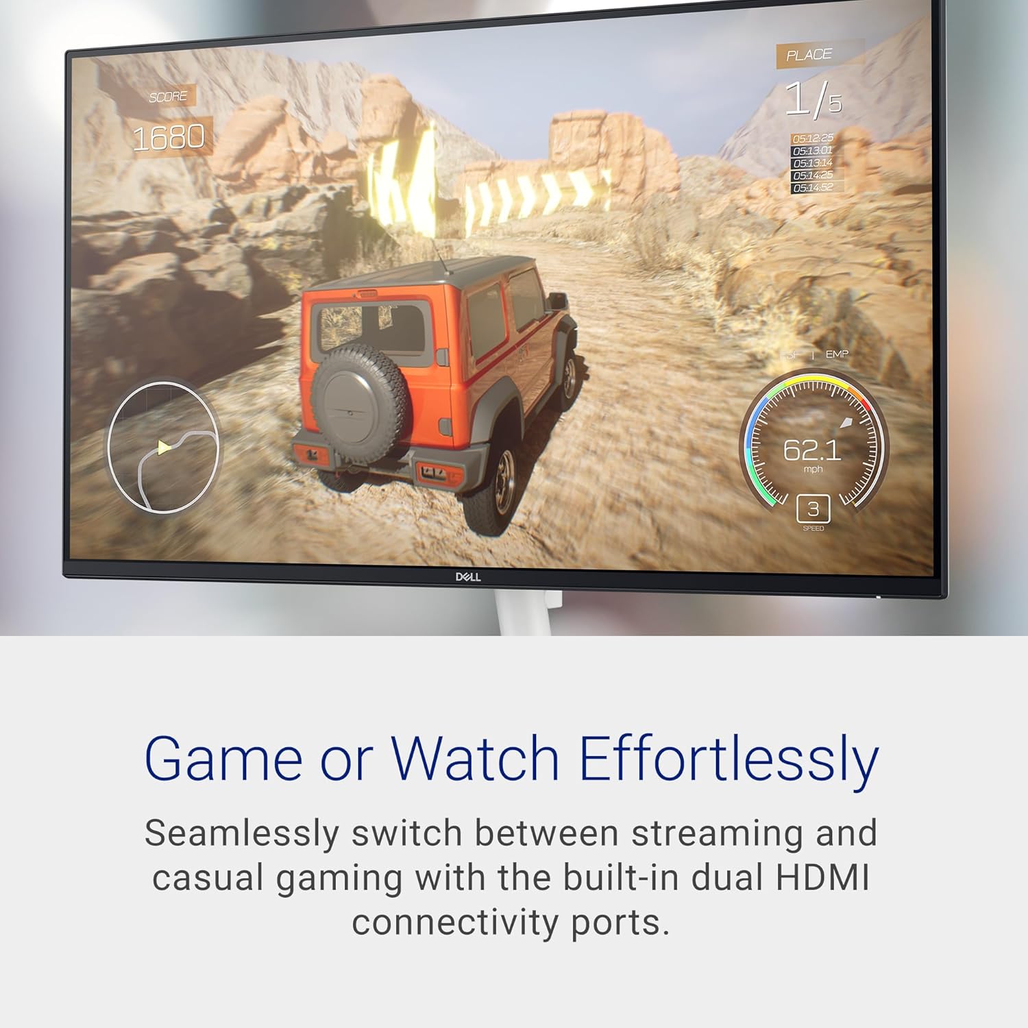 Dell S2725DS Monitor - 27 Inch, QHD (2560x2440) Display, 100Hz refresh rate, 1500:1 contrast ratio, TÜV Rheinland Eye comfort 4 Star, Integrated 2x5W speaker, Height/Tilt/Swivel/Pivot- Ash White color