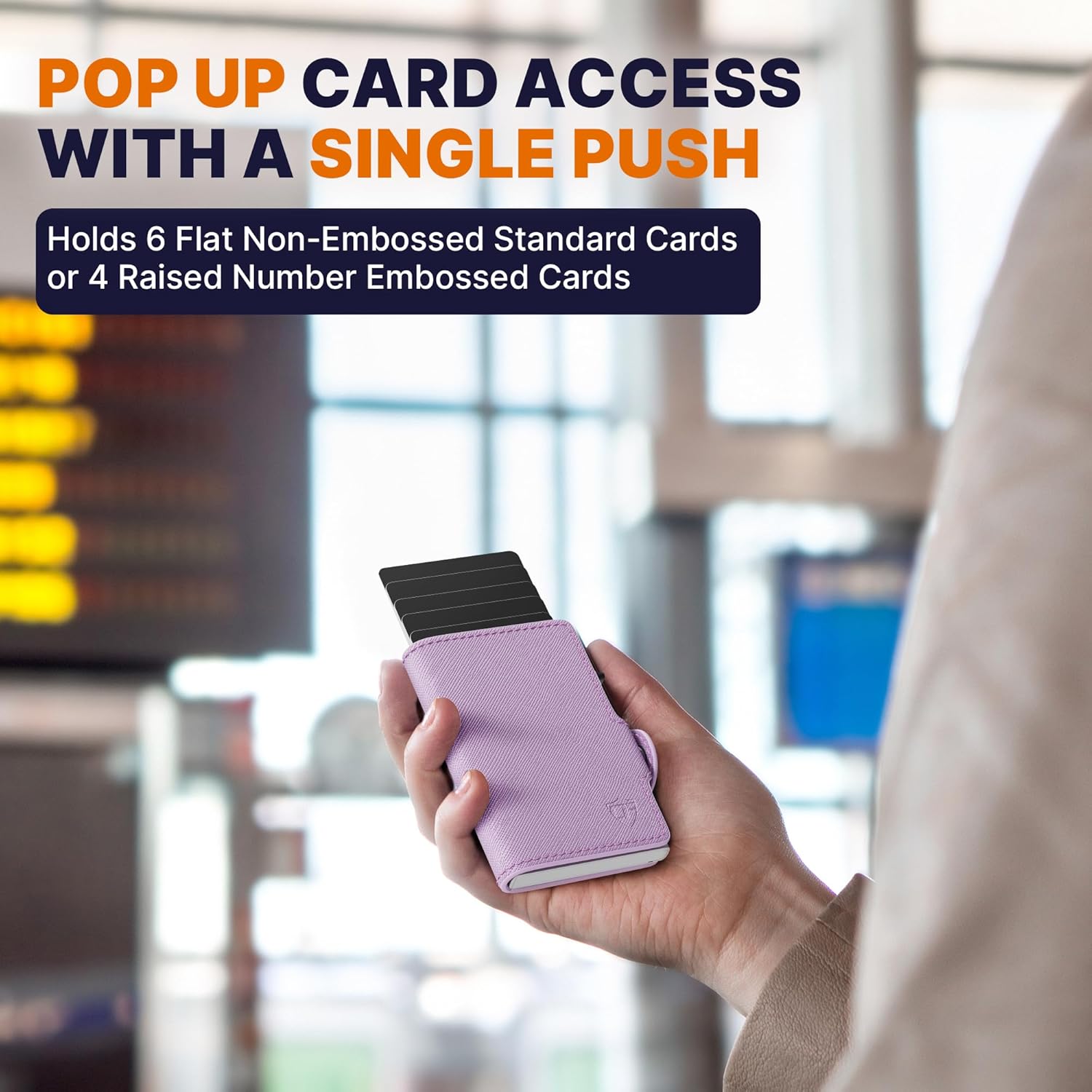 Conceal Plus Small RFID Wallet for Women, Slim RFID Blocking Credit Card Holder Womens Wallet, Smart Pop Up Minimalist Card Case, Holds 4-6 Cards Plus Cash & ID, Compact Travel Wallet 3.25"x2.5"x.5