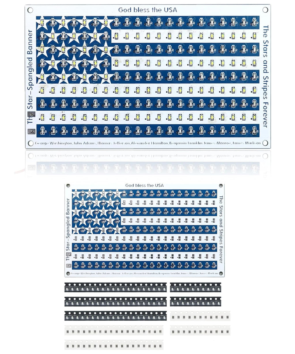 SMD Practice Kit Soldering Skill Training Project,Yidab SMT Electronic Components DIY Kit American Flag 6.8X10.8cm (03XGQ01)