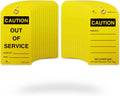 TRADESAFE Caution Out of Service Tags - 30 Yellow Caution Signs with 30 Cable Ties, Durable 32 mil Vinyl, Caution Tags for Equipment Repair or Service, Accident Prevention