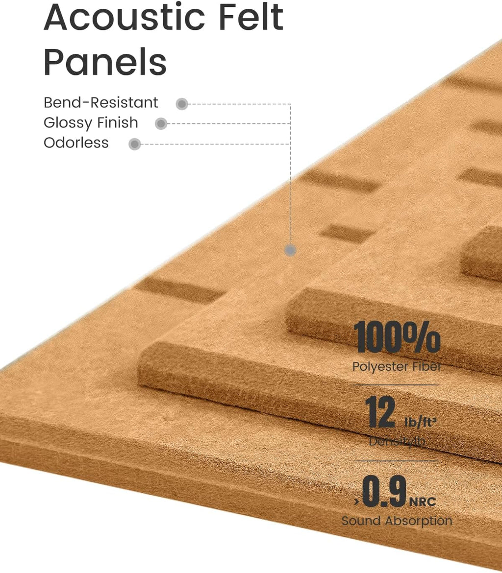Large Felt Bulletin Board 48" x 36" Cork Board Alternative-12 Pack with 70 Safe Removable Adhesive Tabs, Cork Boards for Walls for Home Office Classroom Pin Board-Mustard Yellow