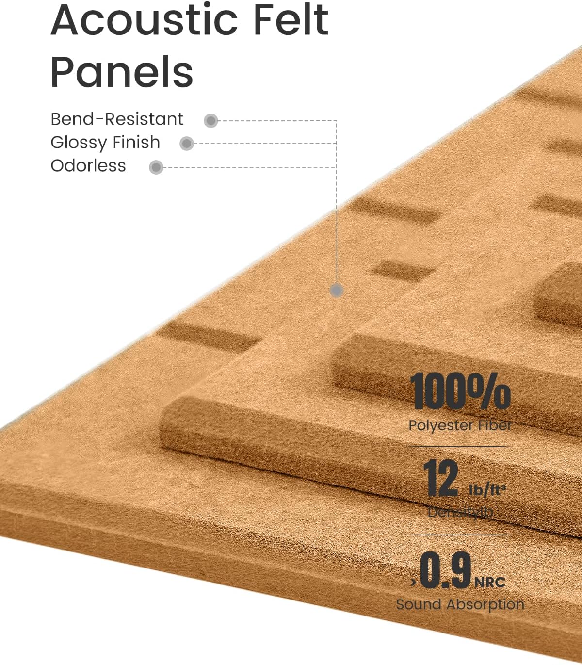 Large Felt Bulletin Board 48" x 36" Cork Board Alternative-12 Pack with 70 Safe Removable Adhesive Tabs, Cork Boards for Walls for Home Office Classroom Pin Board-Mustard Yellow