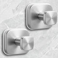Shower Hooks for Inside Shower,Reusable Suction Cup Hooks for Glass Window,Mirror,Removable Towel Hooks for Bathroom,2 Pack(Silver)