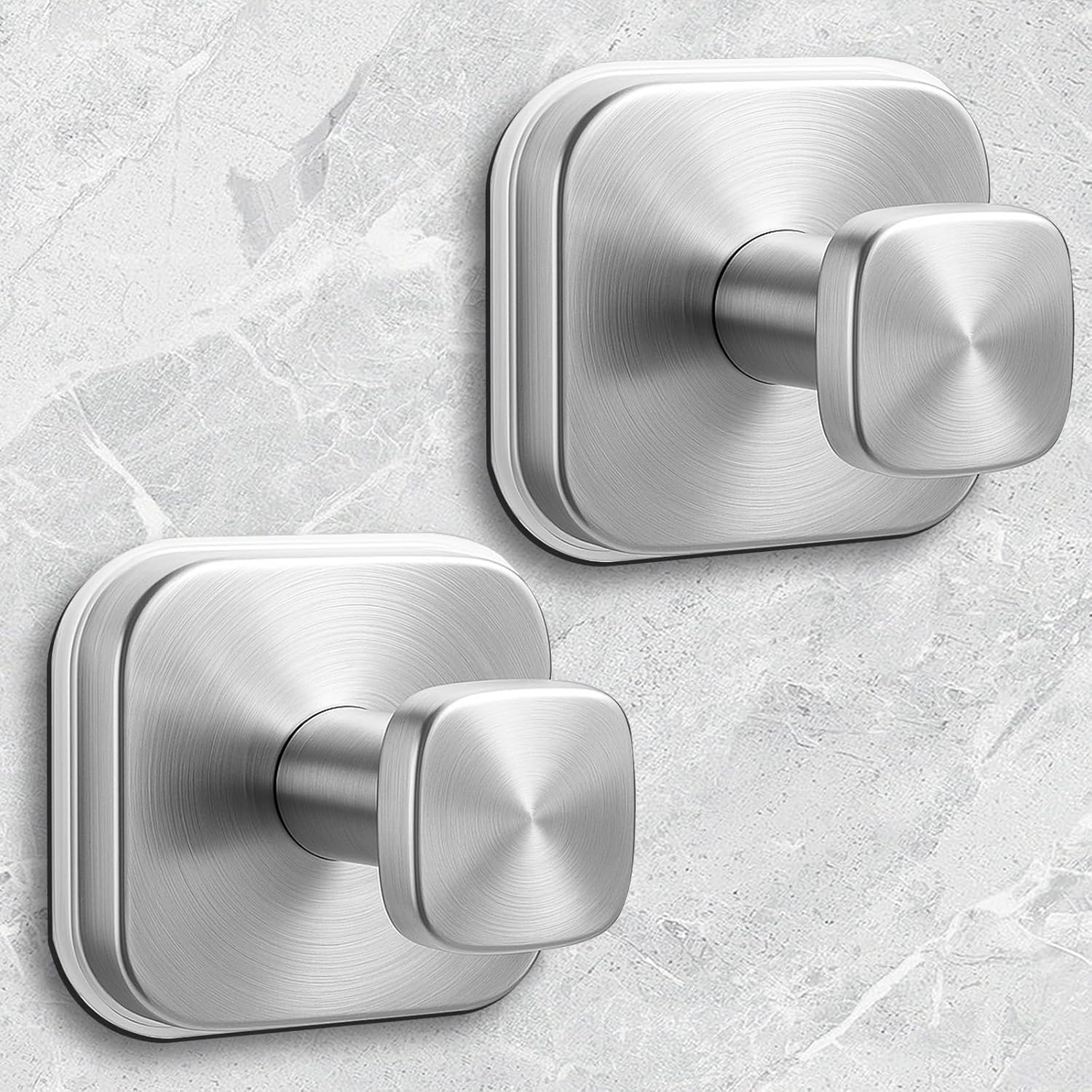 Shower Hooks for Inside Shower,Reusable Suction Cup Hooks for Glass Window,Mirror,Removable Towel Hooks for Bathroom,2 Pack(Silver)