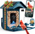 BIRDLEGEND® Bird Feeder with Camera Solar Powered, 2K Portrait Live Free AI Forever Instant Arrival Alerts with 64GB Card, Smart Camera Birds Feeders Wireless Outdoor Gift for Bird Lover, 2.4G WiFi