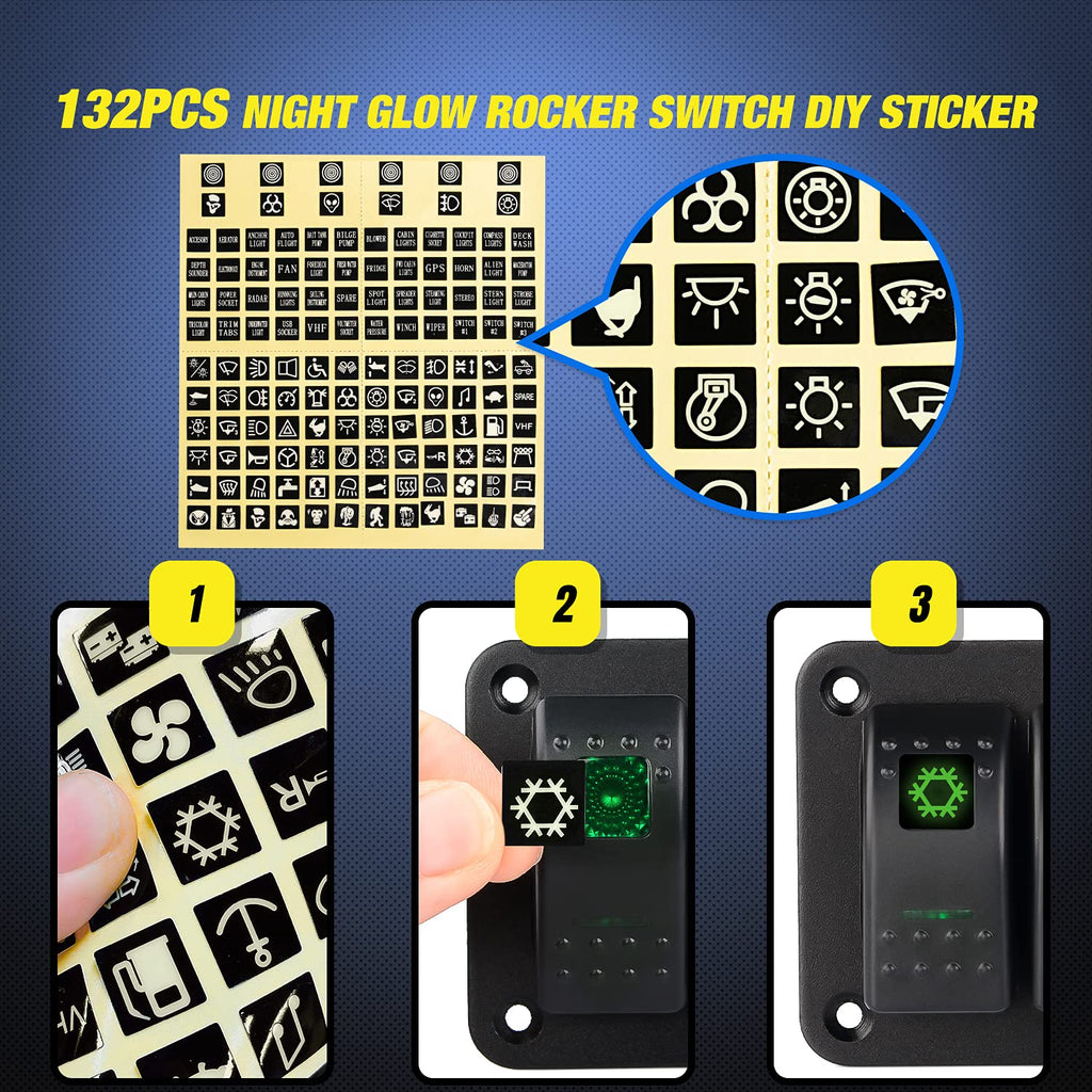 Nilight 2 Gang Rocker Switch Panel 12V 24V DC Green Switches Aluminum Panel 5Pin ON Off PreWired Toggle Switch Panel Waterproof for Cars Boats ATVs UTVs,2 Years Warranty