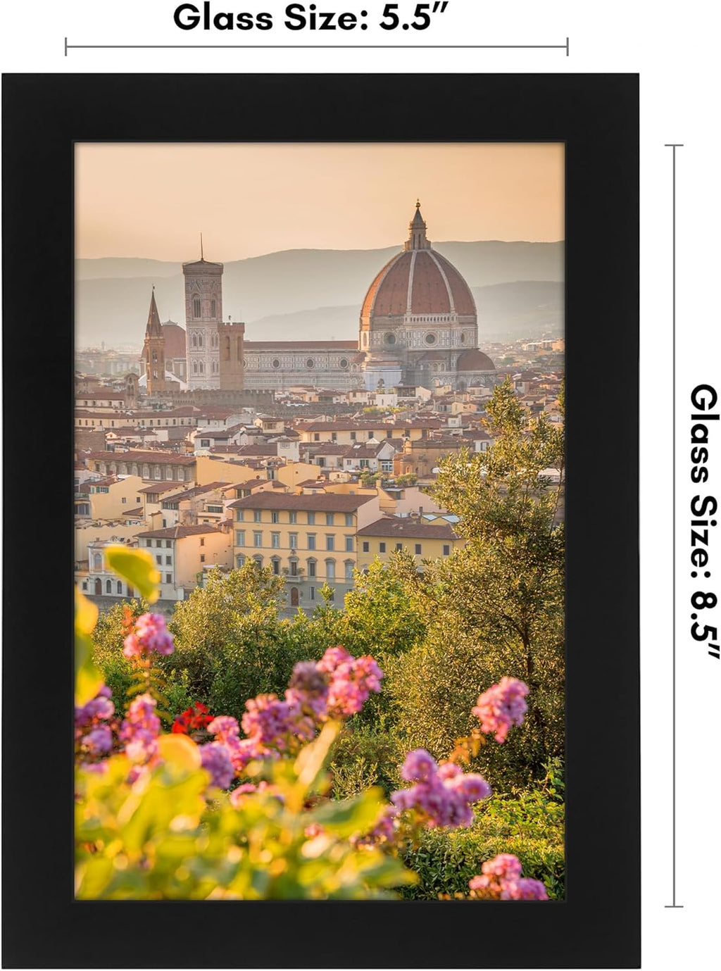 Americanflat 5.5x8.5 Picture Frame with Shatter-Resistant Glass - Signature Collection - Gallery-Style Frames Made of Engineered Wood - Photo Frame for Tabletop and Wall Display - Black