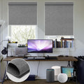 SmartWings Motorized Blinds Dual-Sided Cordless Smart Blackout Shades, Custom Size, Rechargeable Battery, Work with Matter/Apple HomeKit, Alexa, Thread/Zigbee, Remote Optional, Bouvardia Medium Grey