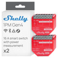 Shelly 1PM Gen4 | Wi-Fi, Zigbee, Matter Smart Relay Switch with Power Metering, 1-Channel 16A | Home Automation | Alexa, SmartThings, Google Home, Apple HomeKit Compatible | iOS Android App (2 Pack)