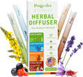 PUFFIAIR Balanced Routine Quad Herbal Diffuser Pen Set | Energy Relax Calm Blends | Green Brown Orange Blue | 4 Count