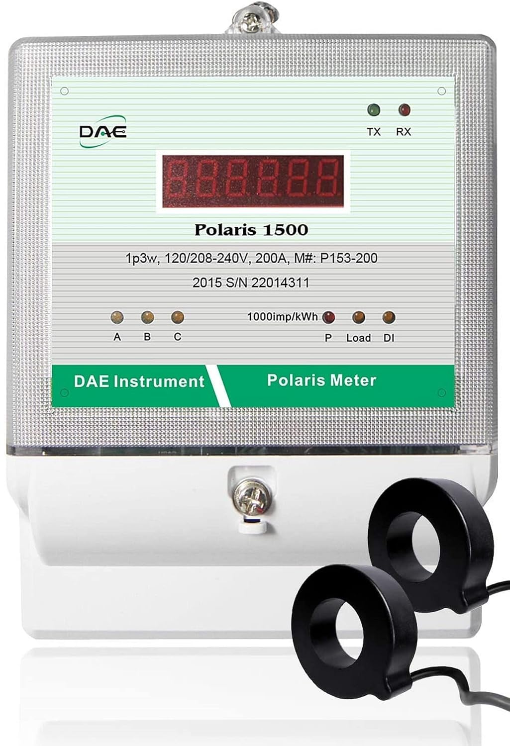 DAE P153-200-S KIT, UL CTEP kWh Smart Submeter, 1 Phase 3 Wire (2 hot Wire, 1 Neutral), 200A, 120/240v, 2 CTs, RS485