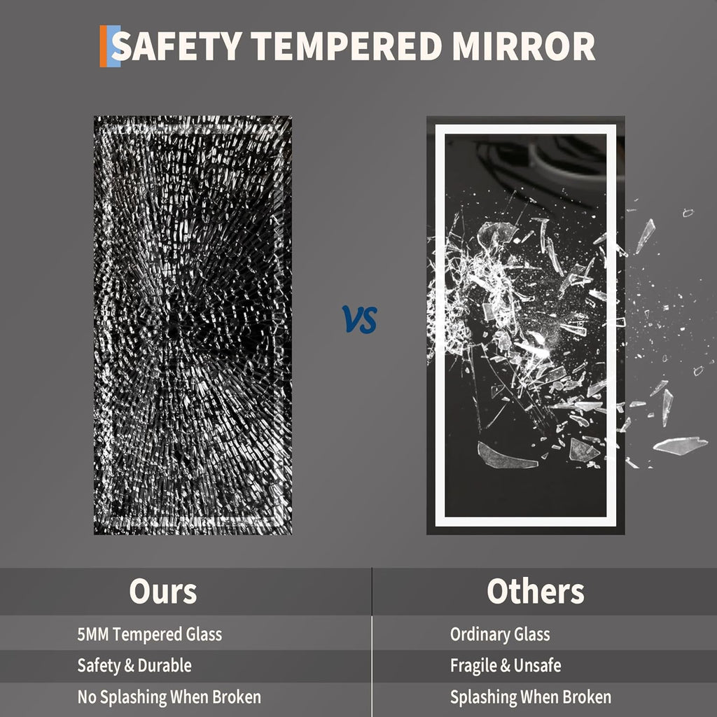 GarveeHome 60x30 LED Bathroom Mirror with Lights, Dimmable, Anti-Fog, Backlit + Front Lit, Lighted Bathroom Vanity Mirror for Wall, Memory Function, Tempered Glass, Shatter-Proof (Horizontal/Vertical)
