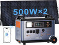 OSCAL 6000W 120V/240V Dual Voltage Solar Generator with 2x500W Solar Panel,Portable Power Station 3600WH Lifepo4 Battery with 14 Outlets,2200W 1.96H Fast Charge,Promax6000 for Home Backup.