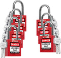 TRADESAFE Lockout Tagout Locks Set - 7 Red Keyed Alike Padlocks, 2 Keys Per Lock, OSHA Compliant Loto Locks for Lock Out Tag Out Stations, Premium Grade
