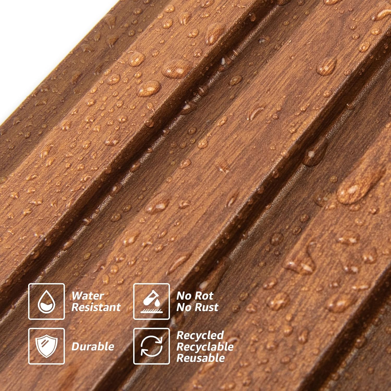 Art3d Slat Wall Panels, WPC Soundproof 3D Wall Paneling for Interior Wall Decor, TV Background, 8-Pack 96 x 6 in. Teak